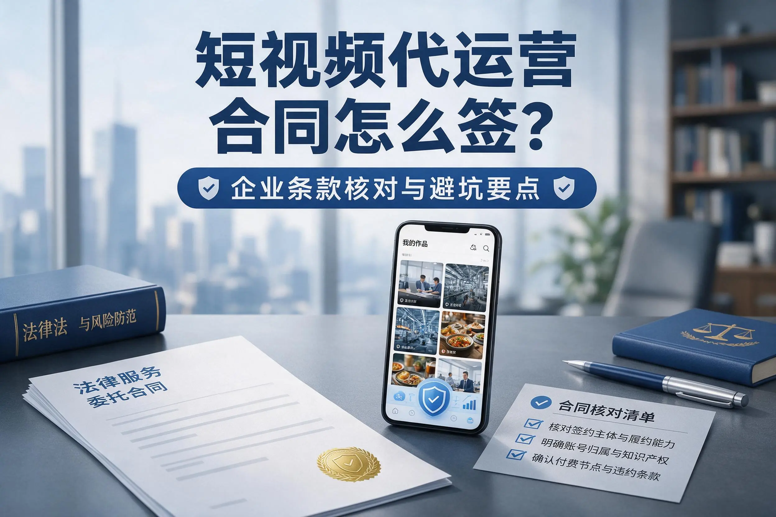 短视频代运营合同怎么签？天水企业条款核对与避坑要点