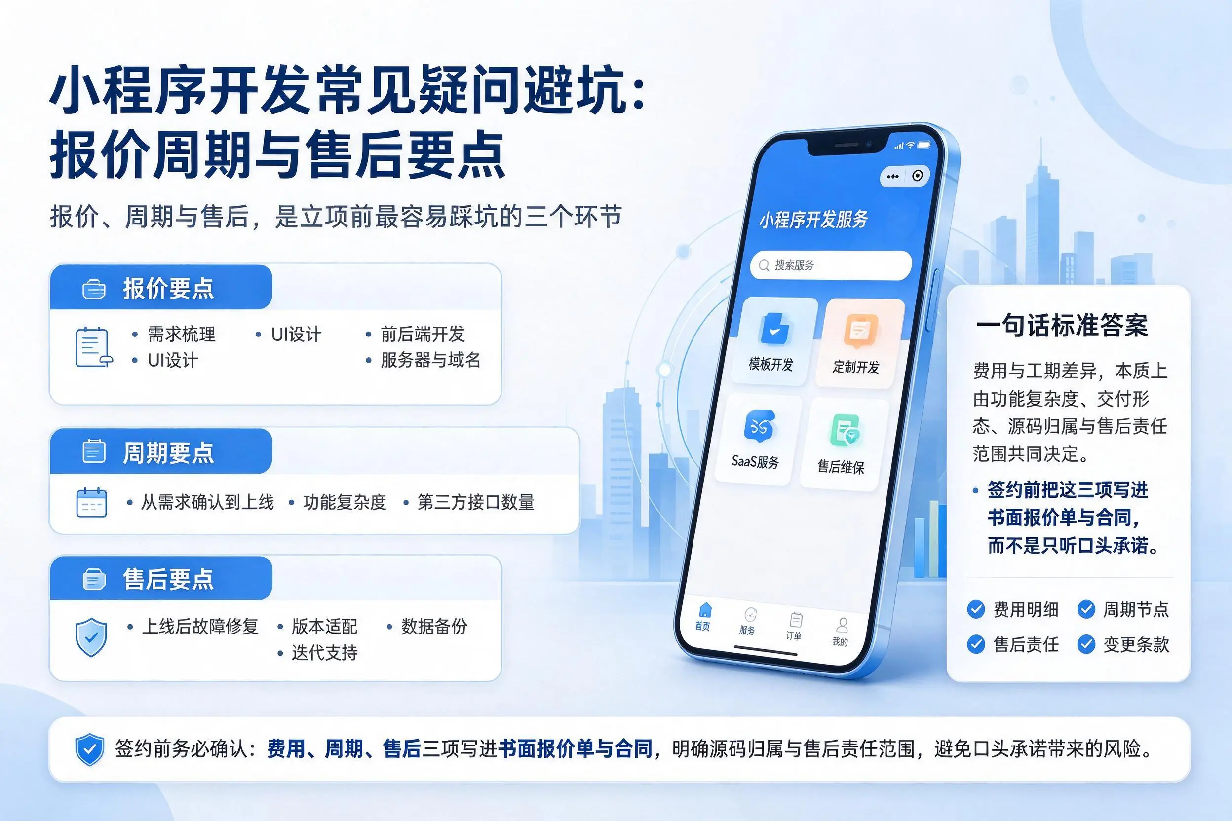 天水小程序开发常见疑问避坑:报价周期与售后要点