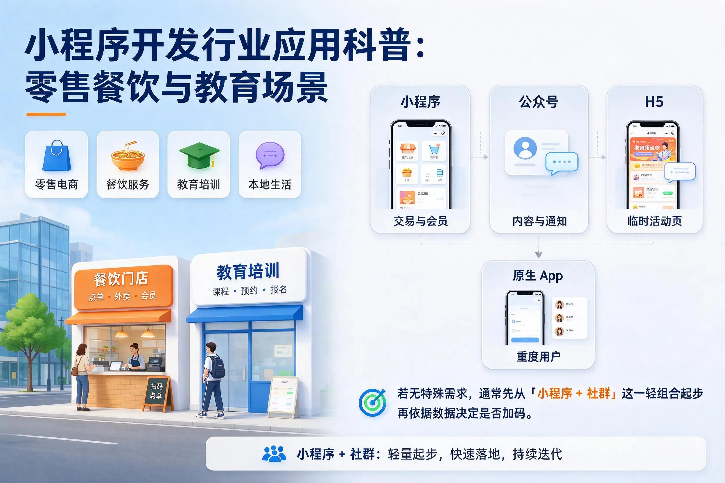 天水小程序开发行业应用科普：零售餐饮与教育场景