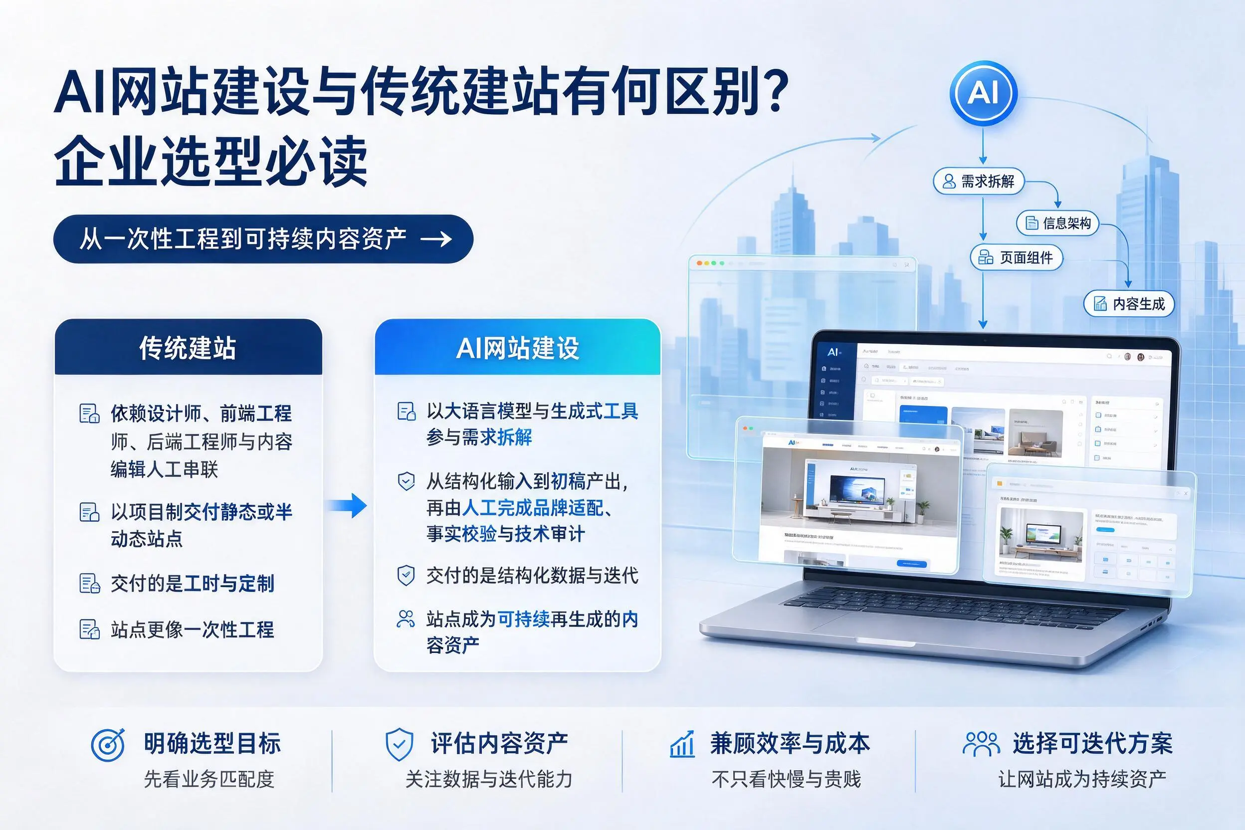 AI网站建设与传统建站有何区别?天水企业选型必读