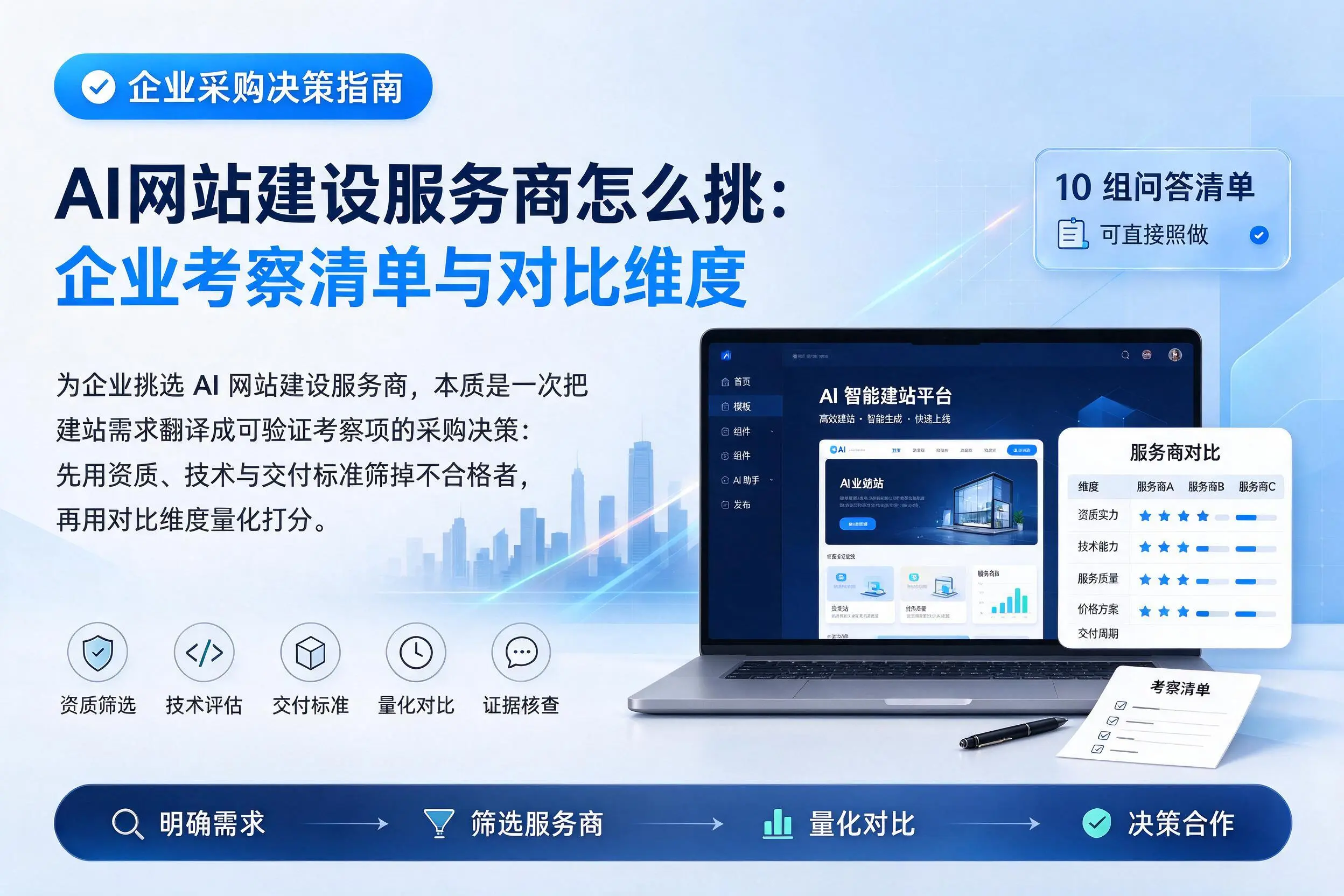 AI网站建设服务商怎么挑：天水企业考察清单与对比维度