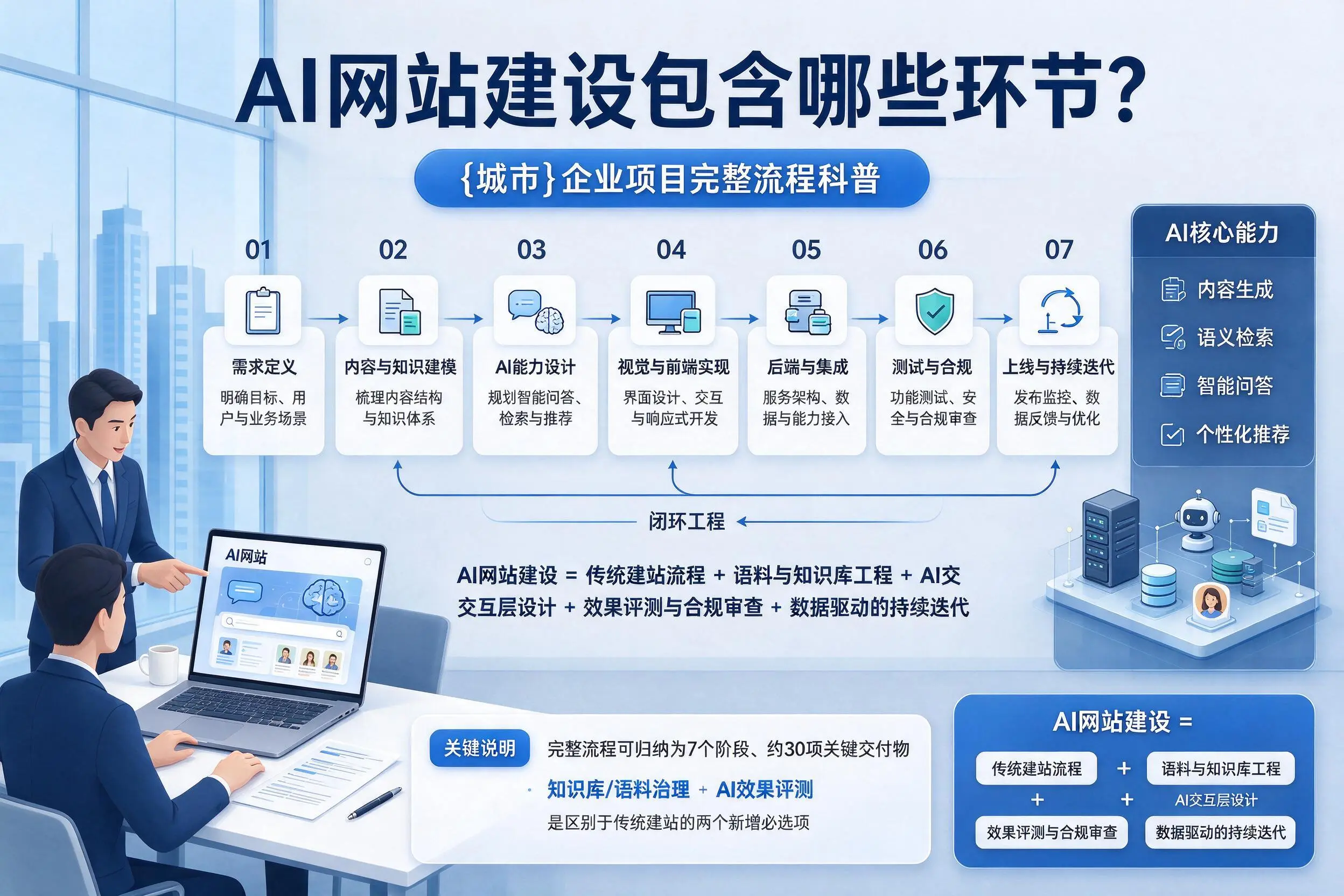 AI网站建设包含哪些环节？天水企业项目完整流程科普