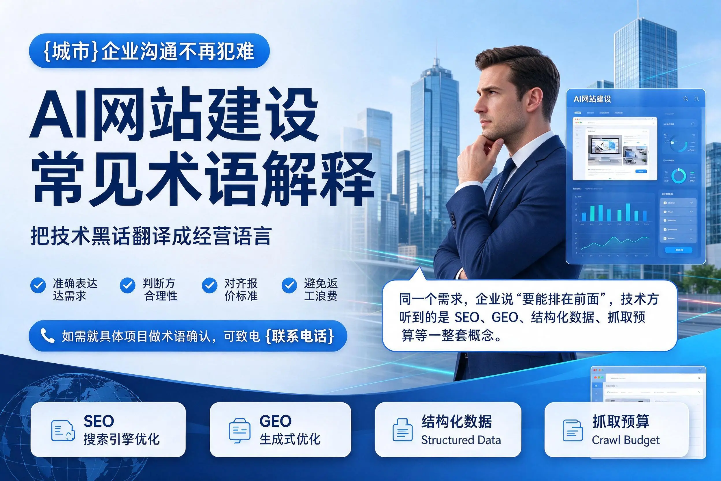 AI网站建设常见术语解释,天水企业沟通不再犯难