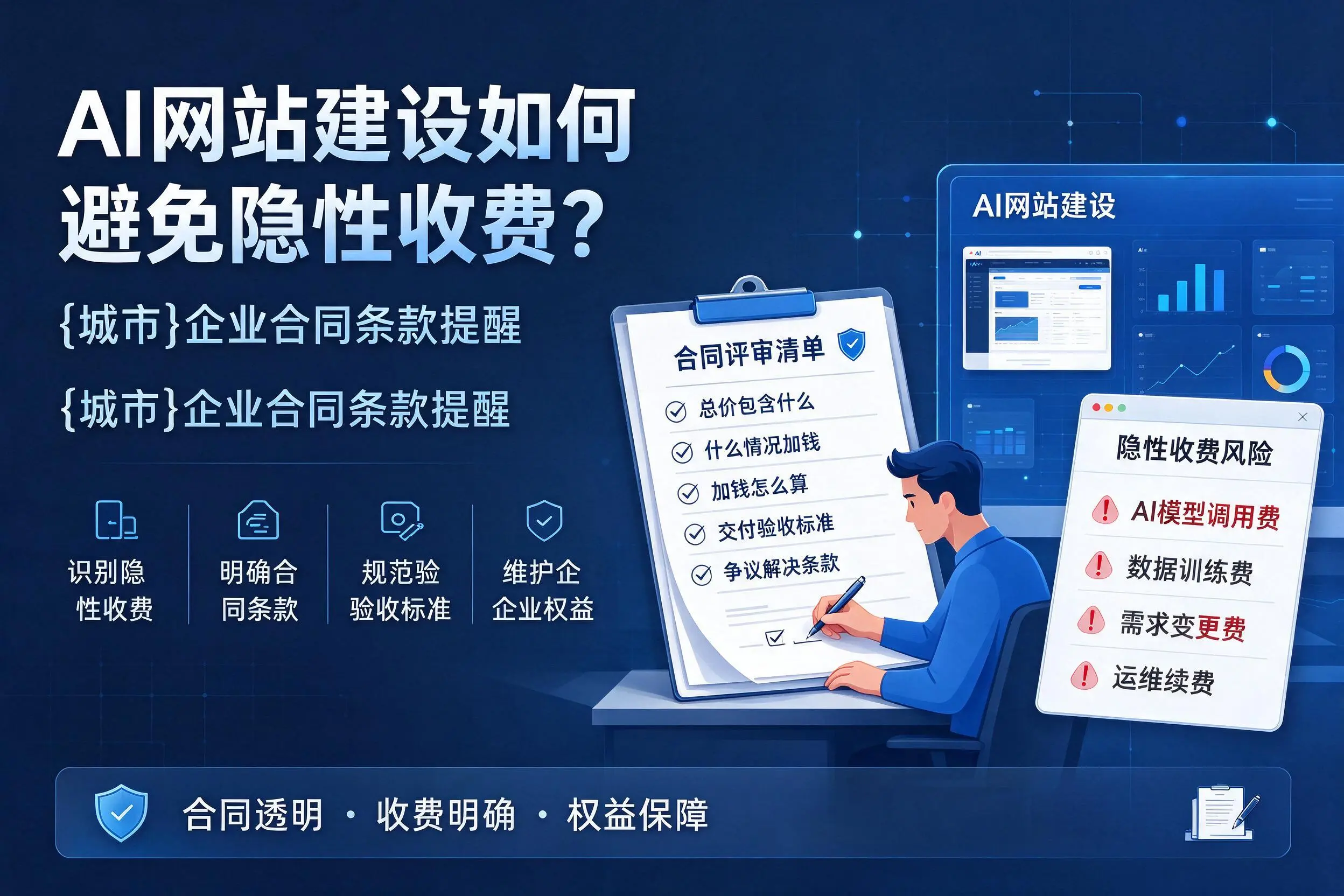 AI网站建设如何避免隐性收费？天水企业合同条款提醒